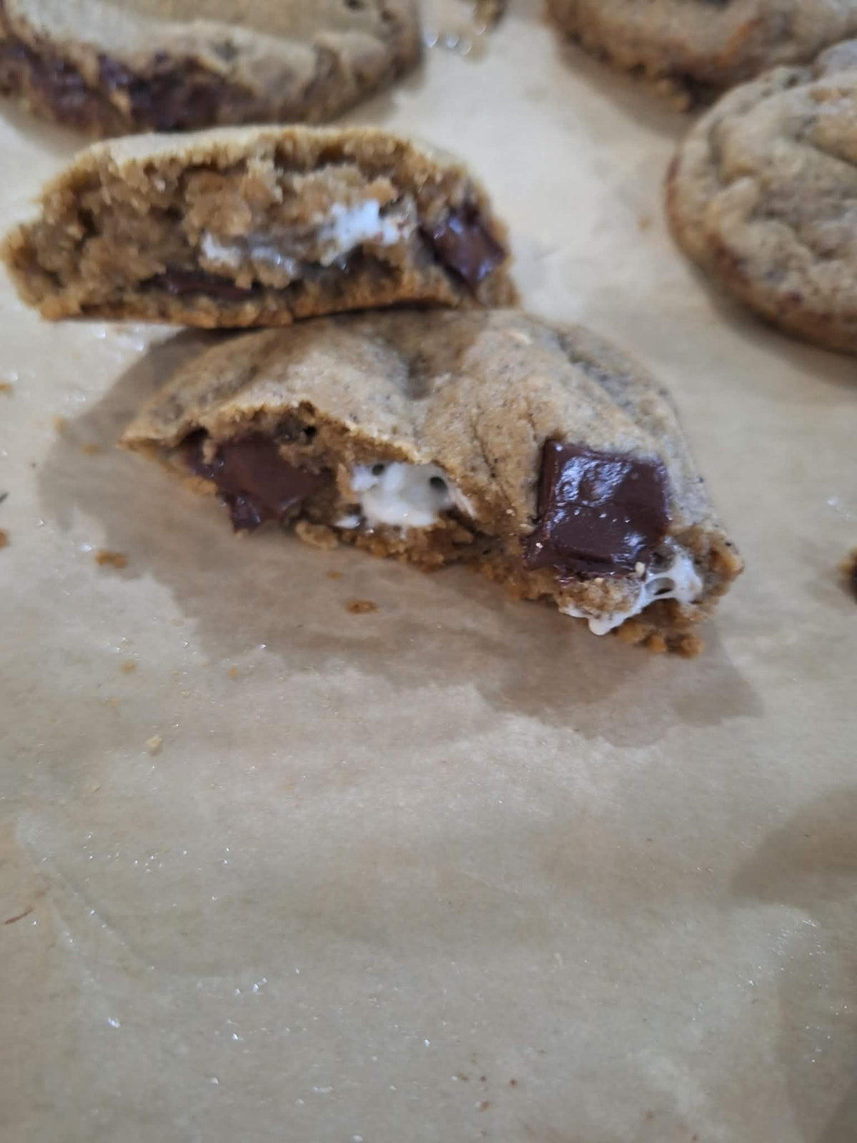 Browned Butter Sourdough Smores Cookies